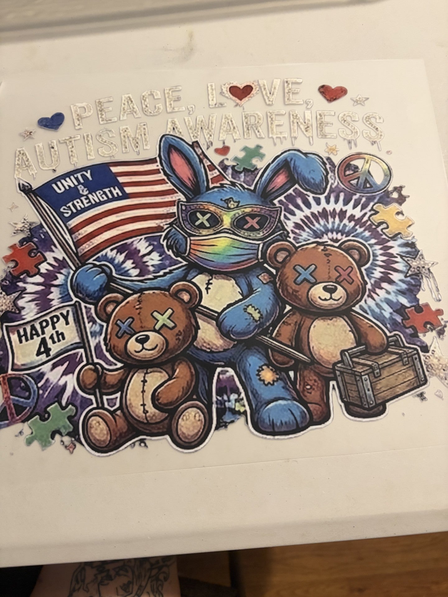 peace, love, autism size L