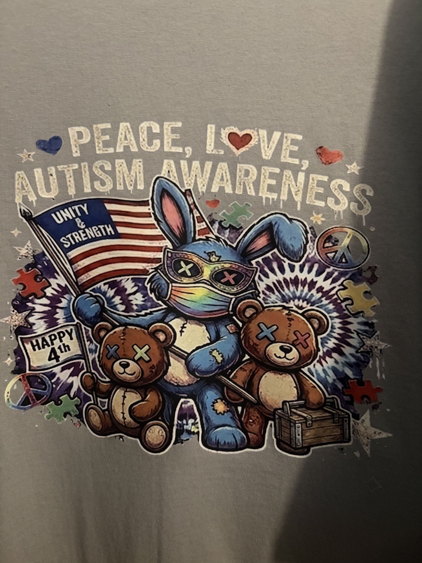 premade 4 of July Autism awareness shirt (GILDAN)